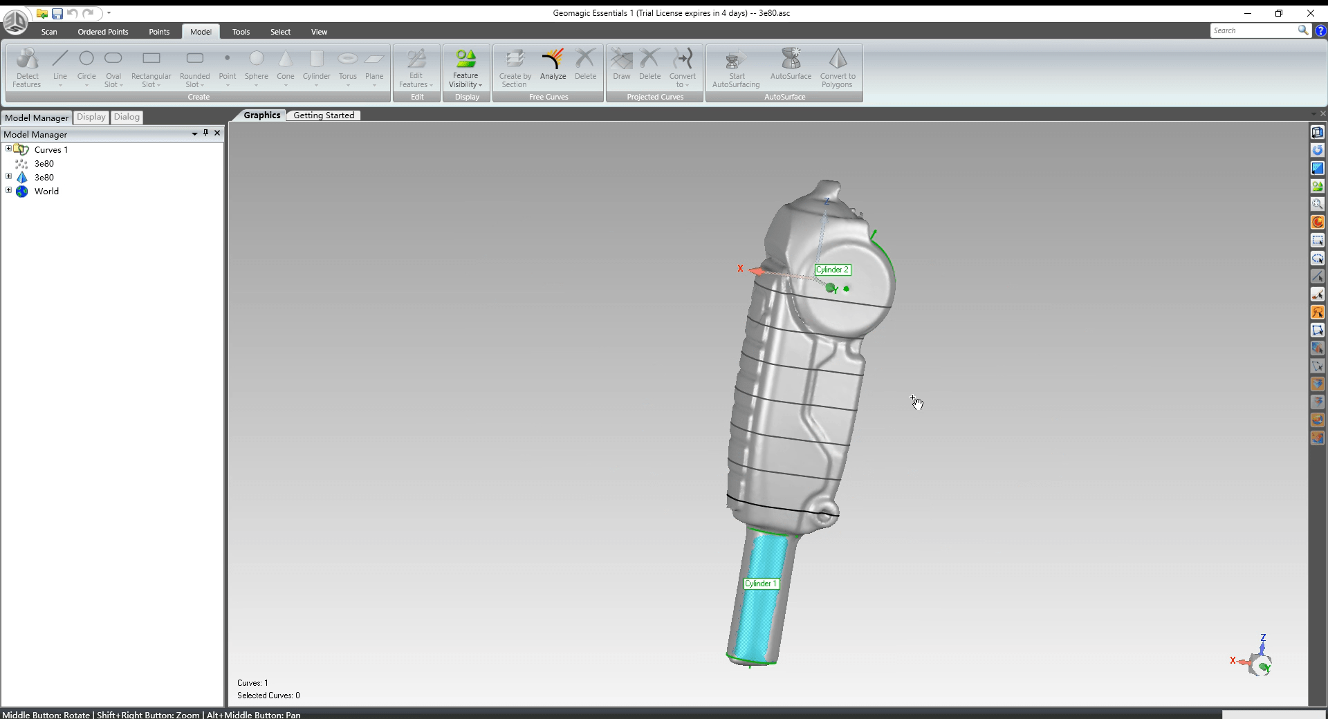 Creating a feature-based CAD model • 3D Scan STL